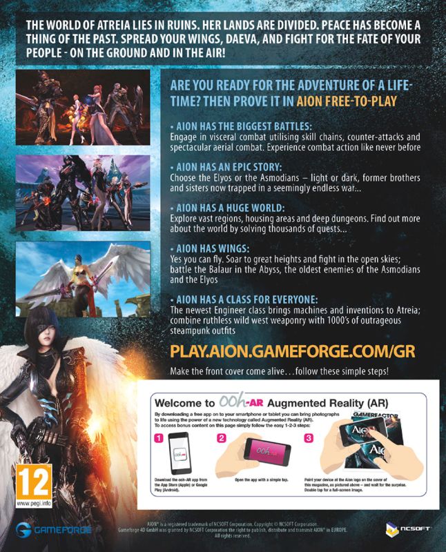 Aion Magazine Advertisement (Magazine Advertisements): Gamereactor (United Kingdom), Issue 9 (December 2013)