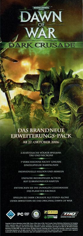 Warhammer 40,000: Dawn of War - Dark Crusade Magazine Advertisement (Magazine Advertisements): PC Powerplay (Germany), Issue 11/2006