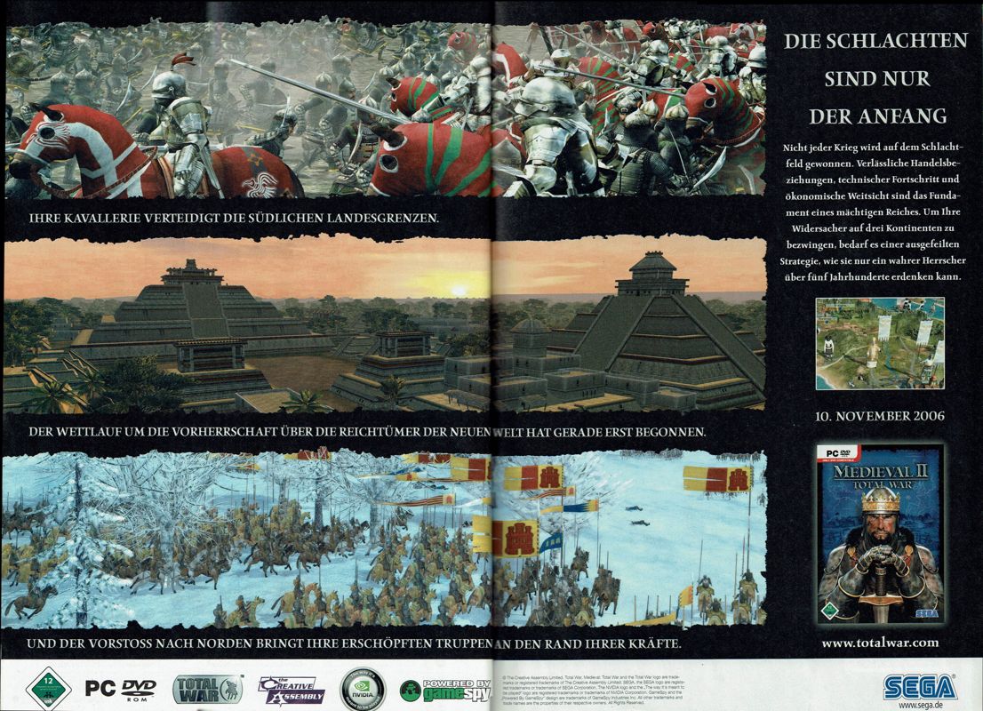 Medieval II: Total War Magazine Advertisement (Magazine Advertisements): PC Powerplay (Germany), Issue 11/2006