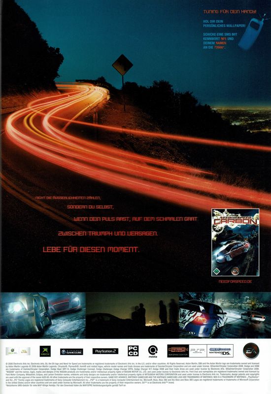 Need for Speed: Carbon Magazine Advertisement (Magazine Advertisements): PC Powerplay (Germany), Issue 11/2006