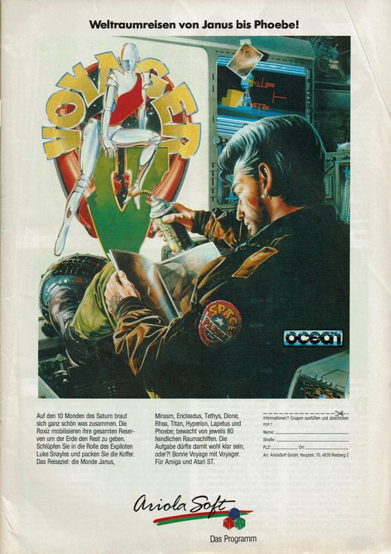 Voyager Magazine Advertisement (Magazine Advertisements): Power Play (Germany), Issue 08/1989