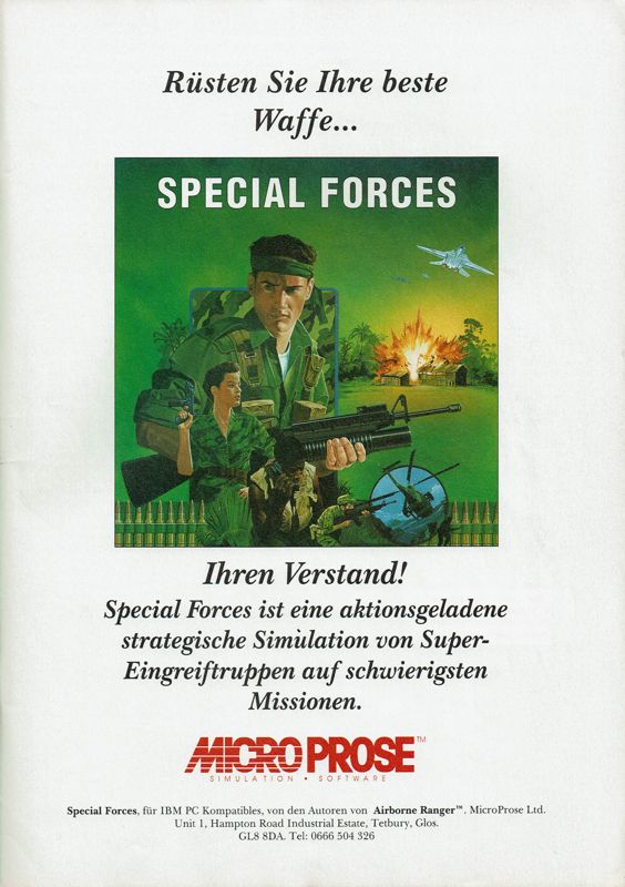 Special Forces Magazine Advertisement (Magazine Advertisements): Amiga Joker (Germany), Issue 05/1992