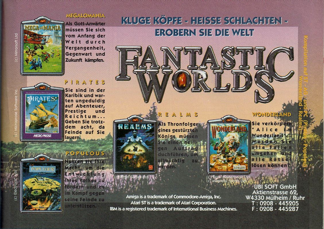 Fantastic Worlds Magazine Advertisement (Magazine Advertisements): Amiga Joker (Germany), Issue 11/1992