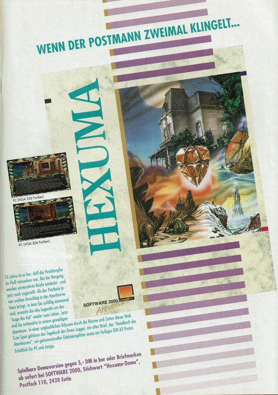 Hexuma: Das Auge des Kal Magazine Advertisement (Magazine Advertisements): Amiga Joker (Germany), Issue 11/1992