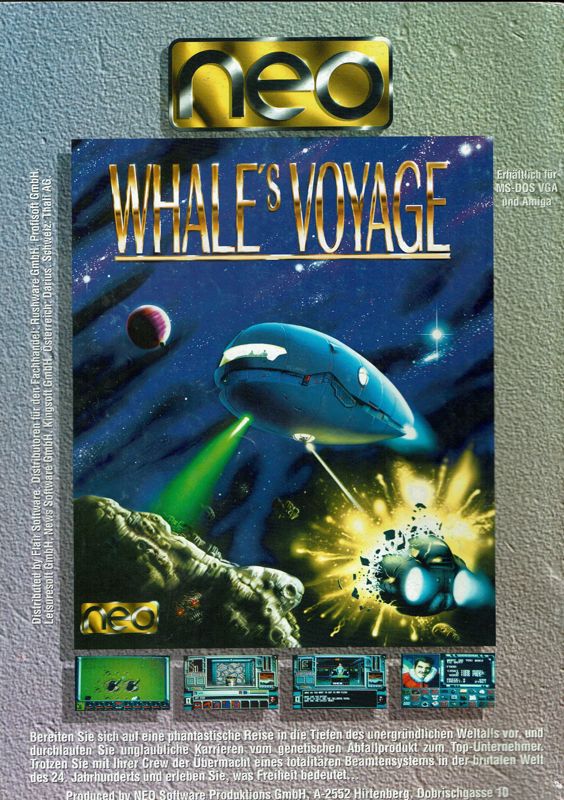 Whale's Voyage Magazine Advertisement (Magazine Advertisements): Amiga Joker (Germany), Issue 03/1993