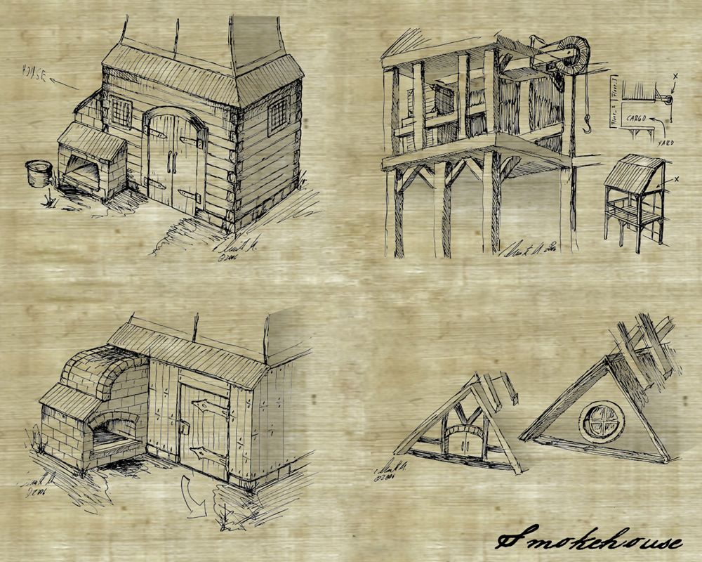 The Settlers: Rise of an Empire Concept Art (Siedler 6 WebKit Feb-2007): Smokehouse Sketches