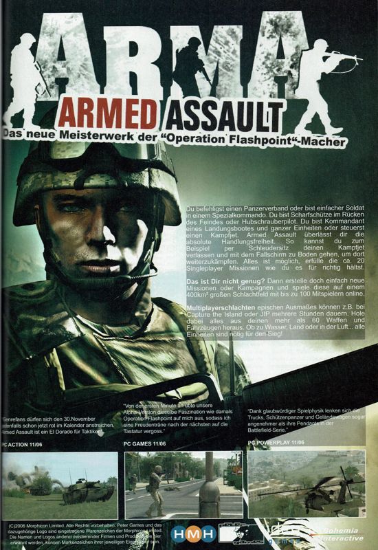 ArmA: Combat Operations Magazine Advertisement (Magazine Advertisements): PC Powerplay (Germany), Issue 12/2006