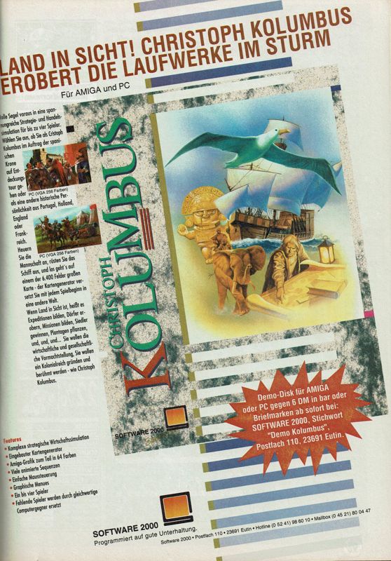 Exploration Magazine Advertisement (Magazine Advertisements): Amiga Joker (Germany), Issue 12/1993