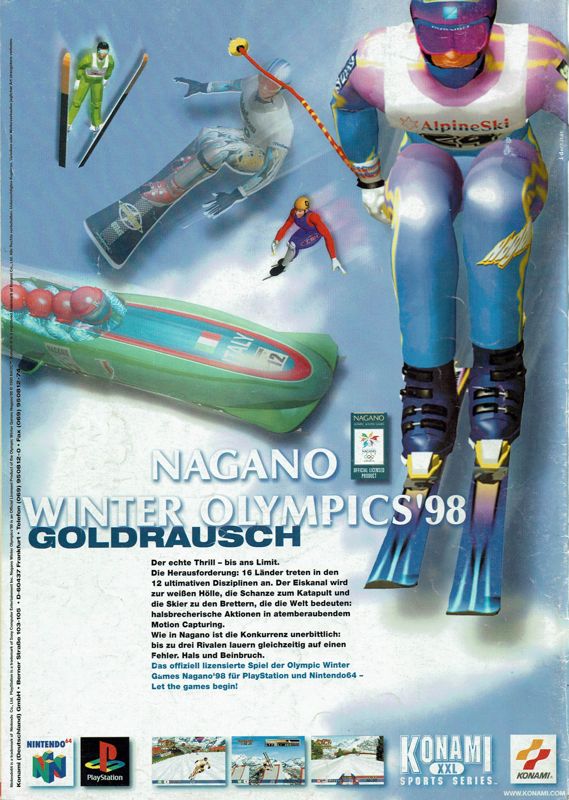 Nagano Winter Olympics '98 Magazine Advertisement (Magazine Advertisements): Total! (Germany), Issue 02/1998