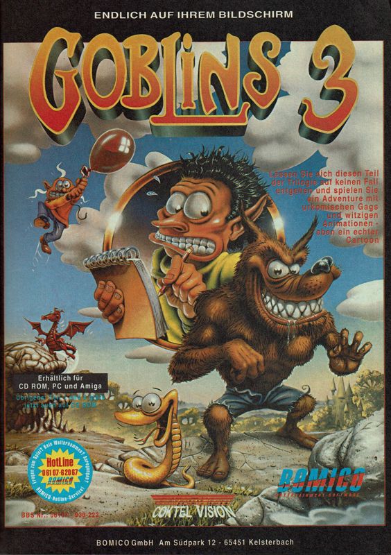 Goblins Quest 3 Magazine Advertisement (Magazine Advertisements): Amiga Joker (Germany), Issue 12/1993