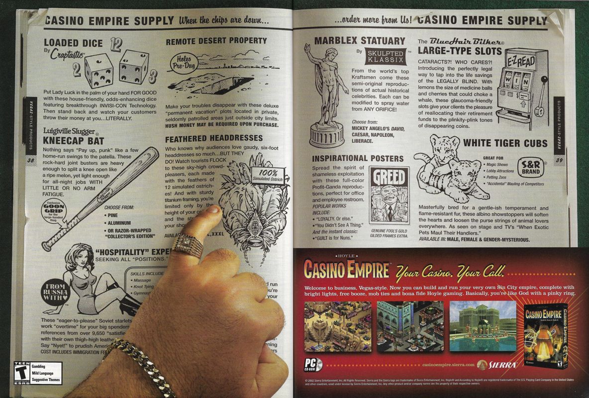 Hoyle Casino Empire Magazine Advertisement (Magazine Advertisements): PC Gamer (United States), Issue 102 (October 2002)