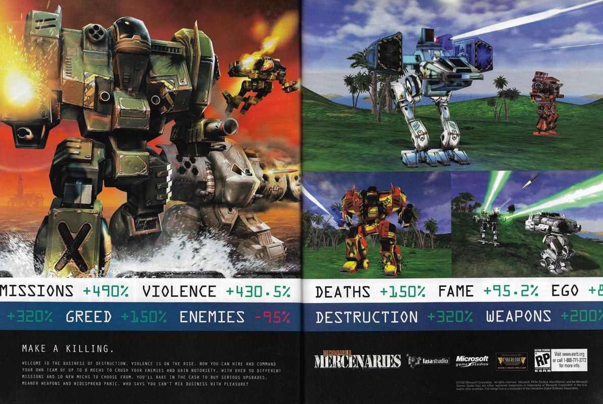 MechWarrior 4: Mercenaries Magazine Advertisement (Magazine Advertisements): PC Gamer (United States), Issue 102 (October 2002)
