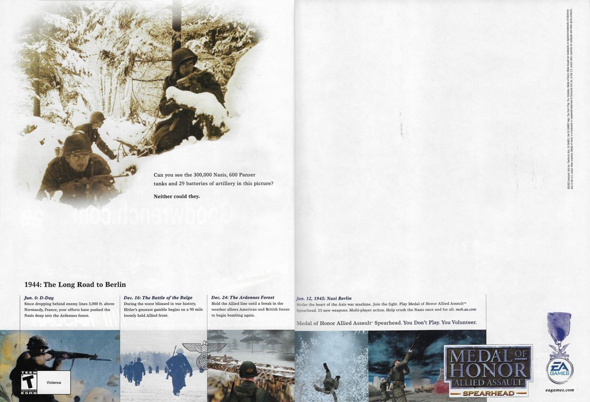 Medal of Honor: Allied Assault - Spearhead Magazine Advertisement (Magazine Advertisements): PC Gamer (United States), Issue 103 (November 2002)