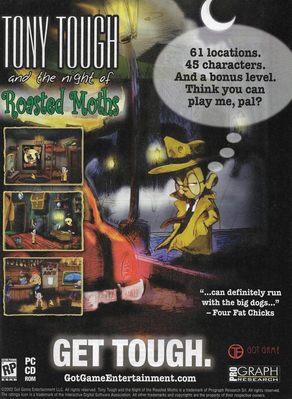 Tony Tough and the Night of Roasted Moths Magazine Advertisement (Magazine Advertisements): PC Gamer (United States), Issue 103 (November 2002)