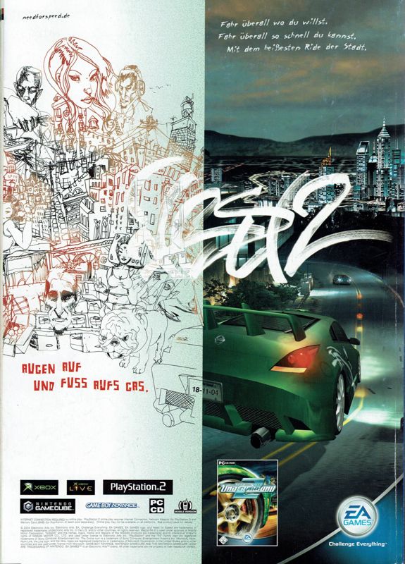 Need for Speed: Underground 2 Magazine Advertisement (Magazine Advertisements): PC Powerplay (Germany), Issue 12/2004