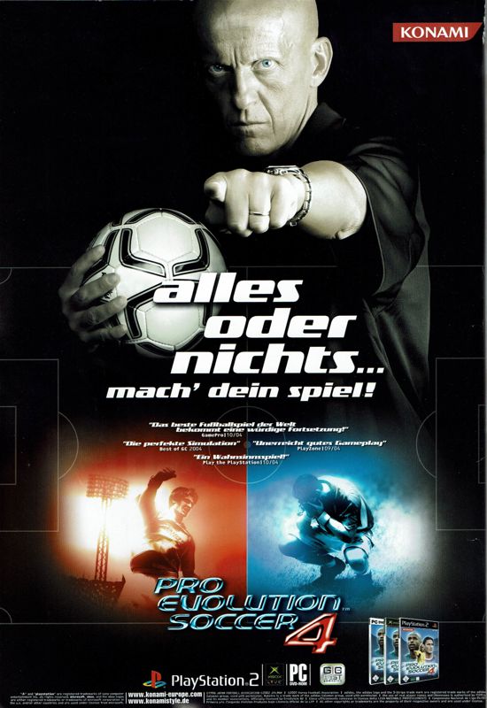World Soccer: Winning Eleven 8 International Magazine Advertisement (Magazine Advertisements): PC Powerplay (Germany), Issue 12/2004