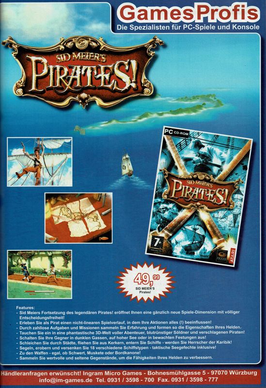 Sid Meier's Pirates!: Live the Life Magazine Advertisement (Magazine Advertisements): PC Powerplay (Germany), Issue 12/2004