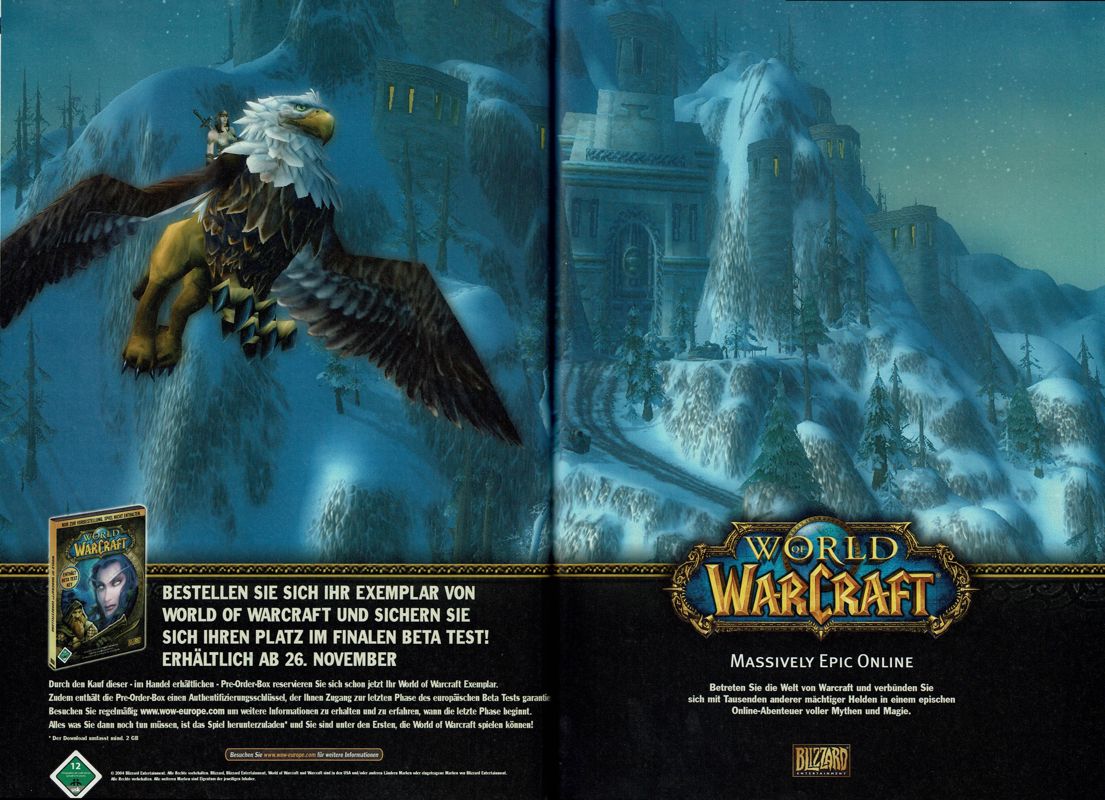 World of WarCraft Magazine Advertisement (Magazine Advertisements): PC Powerplay (Germany), Issue 12/2004