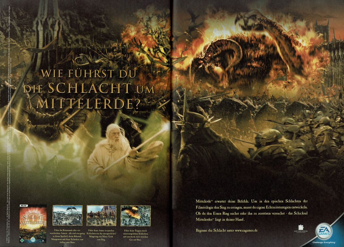 The Lord of the Rings: The Battle for Middle-earth Magazine Advertisement (Magazine Advertisements): PC Powerplay (Germany), Issue 01/2005