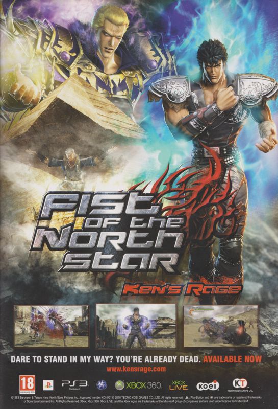 Fist of the North Star: Ken's Rage Magazine Advertisement (Magazine Advertisements): PlayStation Official Magazine - UK (United Kingdom), Issue 52 (December 2010)