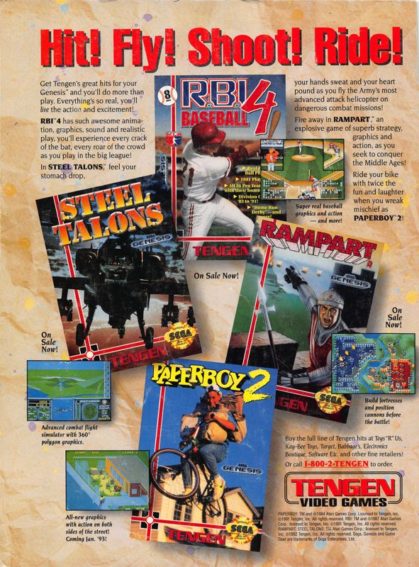 Paperboy 2 Magazine Advertisement (Magazine Advertisements): DieHard GameFan (United States), Volume 1 Issue 2 (December 1992)