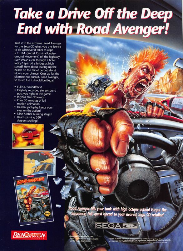 Road Blaster Magazine Advertisement (Magazine Advertisements): DieHard GameFan (United States), Volume 1 Issue 4 (February 1993)