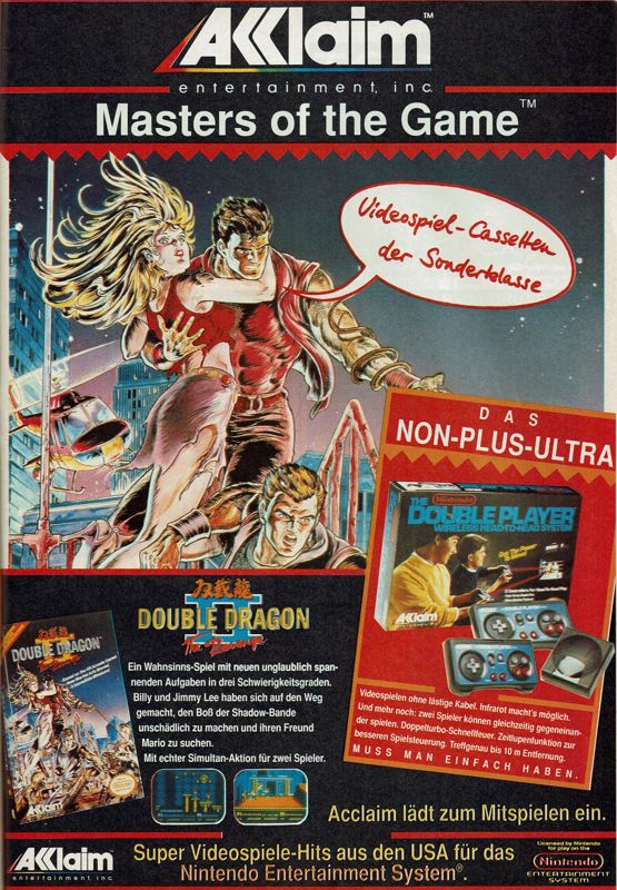 Double Dragon II: The Revenge Magazine Advertisement (Magazine Advertisements): Power Play (Germany), Issue 02/1991