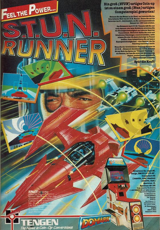 S.T.U.N. Runner Magazine Advertisement (Magazine Advertisements): Power Play (Germany), Issue 12/1990