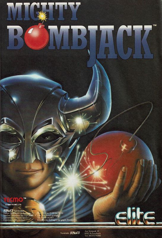 Mighty Bombjack Magazine Advertisement (Magazine Advertisements): Power Play (Germany), Issue 02/1991