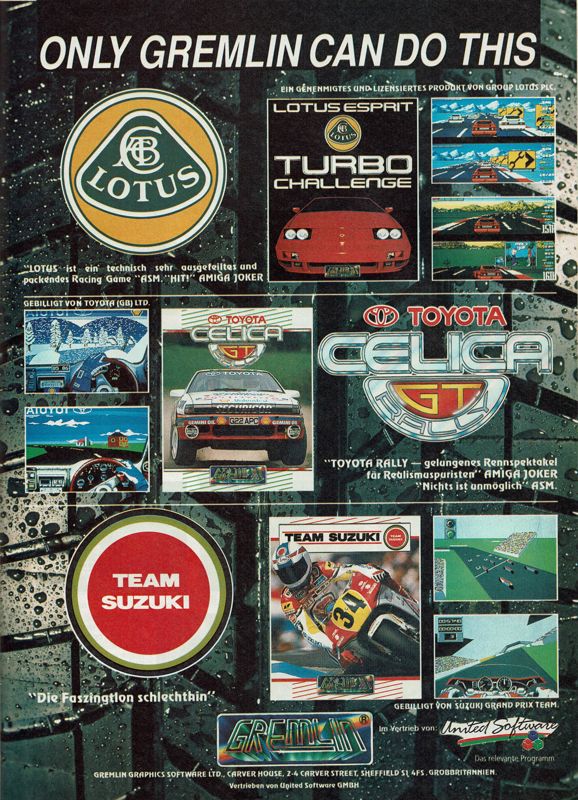 Lotus Esprit Turbo Challenge Magazine Advertisement (Magazine Advertisements): Power Play (Germany), Issue 02/1991