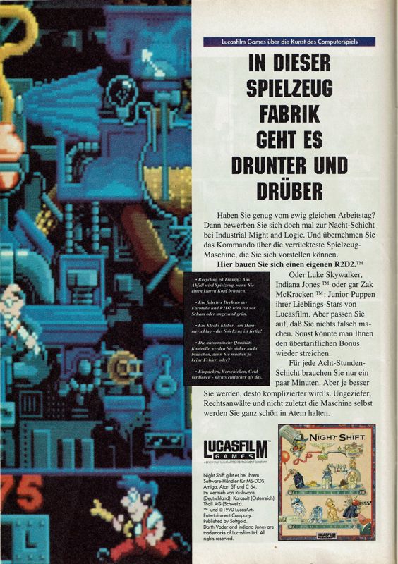 Night Shift Magazine Advertisement (Magazine Advertisements): Power Play (Germany), Issue 03/1991