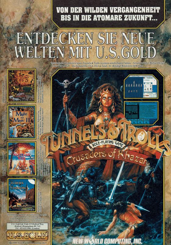 Tunnels & Trolls: Crusaders of Khazan Magazine Advertisement (Magazine Advertisements): Power Play (Germany), Issue 03/1991