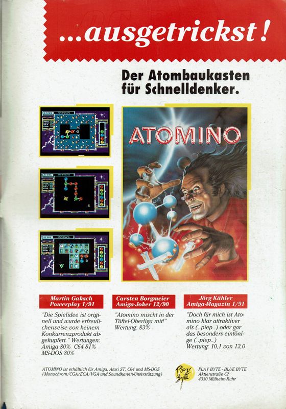 Atomino Magazine Advertisement (Magazine Advertisements): Power Play (Germany), Issue 03/1991