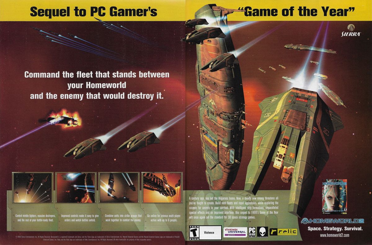 Homeworld 2 Magazine Advertisement (Magazine Advertisements): PC Gamer (United States), Issue 114 (September 2003)