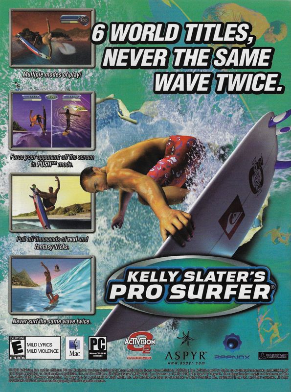 Kelly Slater's Pro Surfer Magazine Advertisement (Magazine Advertisements): PC Gamer (United States), Issue 114 (September 2003)