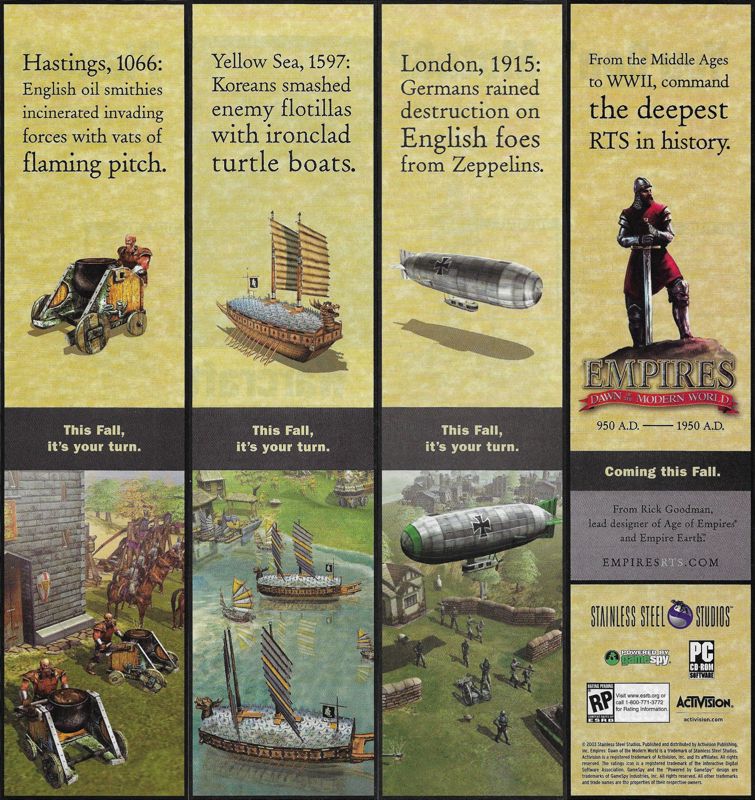 Empires: Dawn of the Modern World Magazine Advertisement (Magazine Advertisements): PC Gamer (United States), Issue 114 (September 2003)