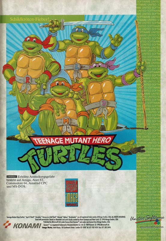 Teenage Mutant Ninja Turtles Magazine Advertisement (Magazine Advertisements): Power Play (Germany), Issue 12/1990