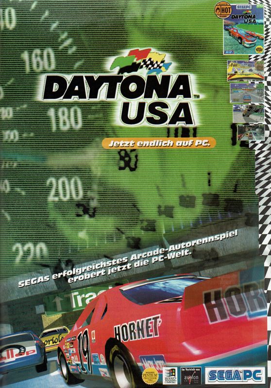 Daytona USA Magazine Advertisement (Magazine Advertisements): PC Player (Germany), Issue 12/1996