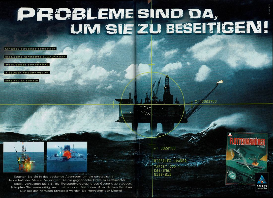 Battleship: The Classic Naval Warfare Game Magazine Advertisement (Magazine Advertisements): PC Player (Germany), Issue 12/1996