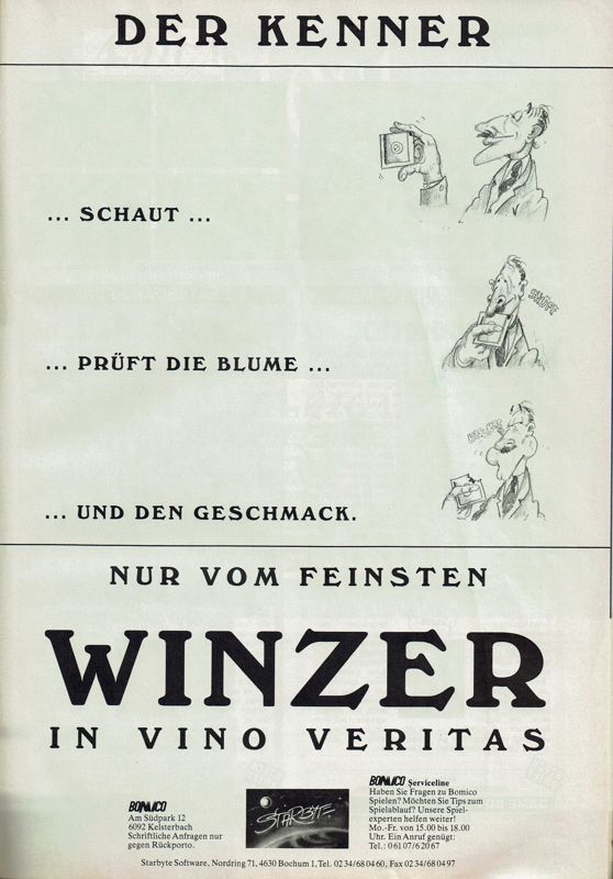 Winzer Magazine Advertisement (Magazine Advertisements): Power Play (Germany), Issue 05/1991