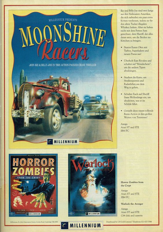 Moonshine Racers Magazine Advertisement (Magazine Advertisements): Power Play (Germany), Issue 04/1991