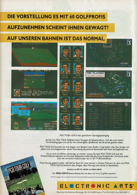 PGA Tour Golf Magazine Advertisement (Magazine Advertisements): Power Play (Germany), Issue 04/1991