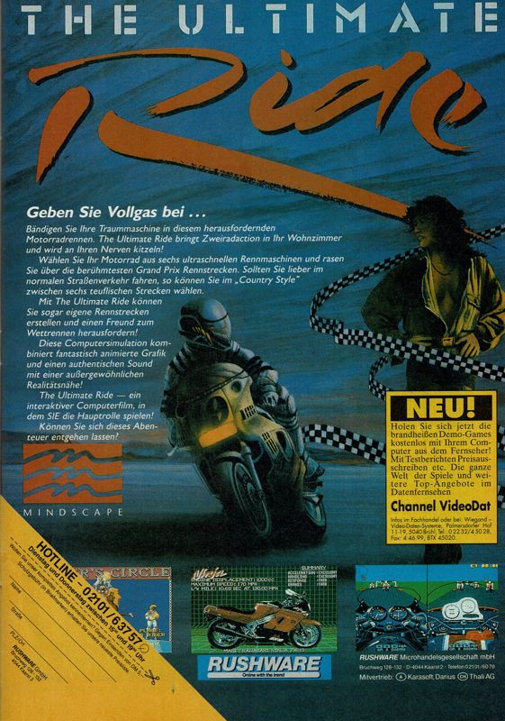 The Ultimate Ride Magazine Advertisement (Magazine Advertisements): Power Play (Germany), Issue 04/1991