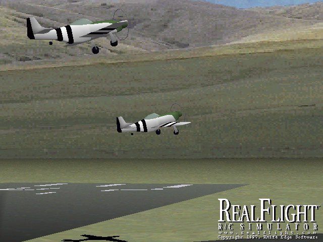 Real Flight R/C Simulator Deluxe Screenshot (Official website - Direct3D PhotoField™ Graphics): Two Mustangs at Pendleton