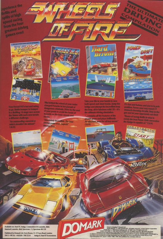 Wheels of Fire Magazine Advertisement (Magazine Advertisements): CU Amiga Magazine (UK) Issue #9 (November 1990). Courtesy of the Internet Archive. Page 9