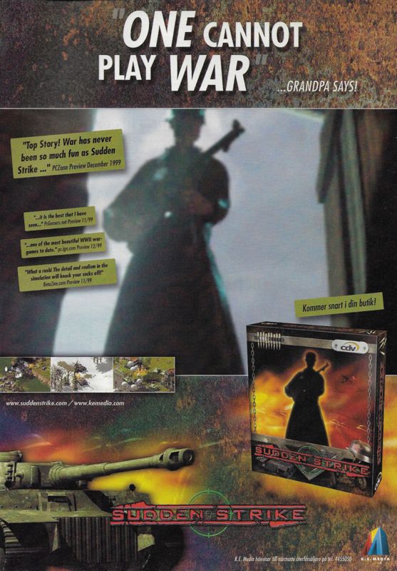 Sudden Strike Magazine Advertisement (Magazine Advertisements): PC Gamer (Sweden), Issue 45 (September 2000)