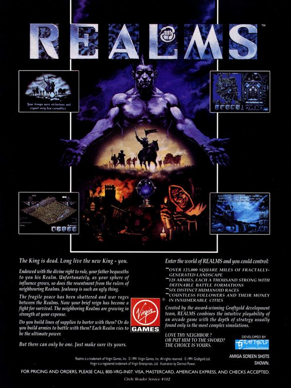 Realms Magazine Advertisement (Magazine Advertisements): Computer Gaming World (United States) Issue 90 (January 1992)