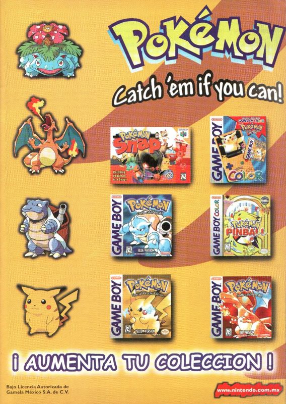 Pokémon Blue Version Magazine Advertisement (Magazine Advertisements): Club Nintendo (Editorial Televisa, Mexico), Issue 96 (Year #8, No. 11 - November 1999)