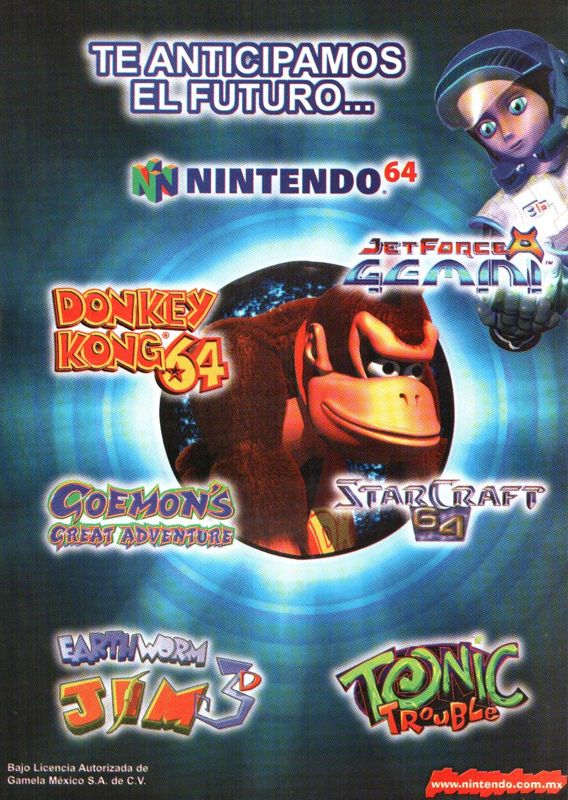 Donkey Kong 64 Magazine Advertisement (Magazine Advertisements): Club Nintendo (Editorial Televisa, Mexico), Issue 96 (Year #8, No. 11 - November 1999)
