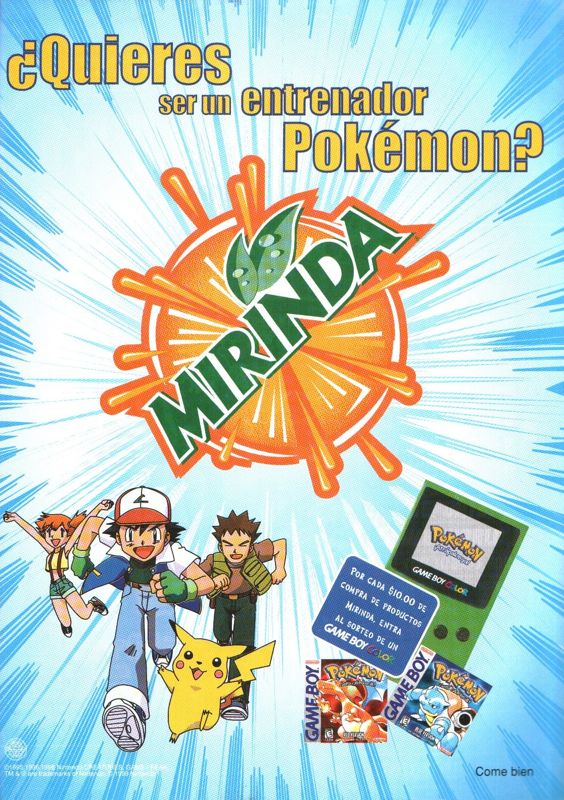 Pokémon Red Version Magazine Advertisement (Magazine Advertisements): Club Nintendo (Editorial Televisa, Mexico), Issue 95 (Year #8, No. 10 - October 1999)